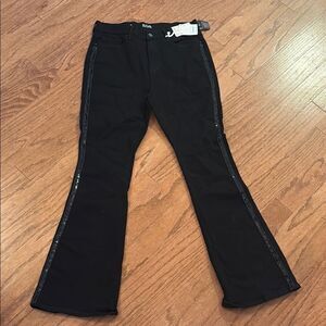 NWT a.n.a high–rise flare size 10 black with sequins down the side see photo